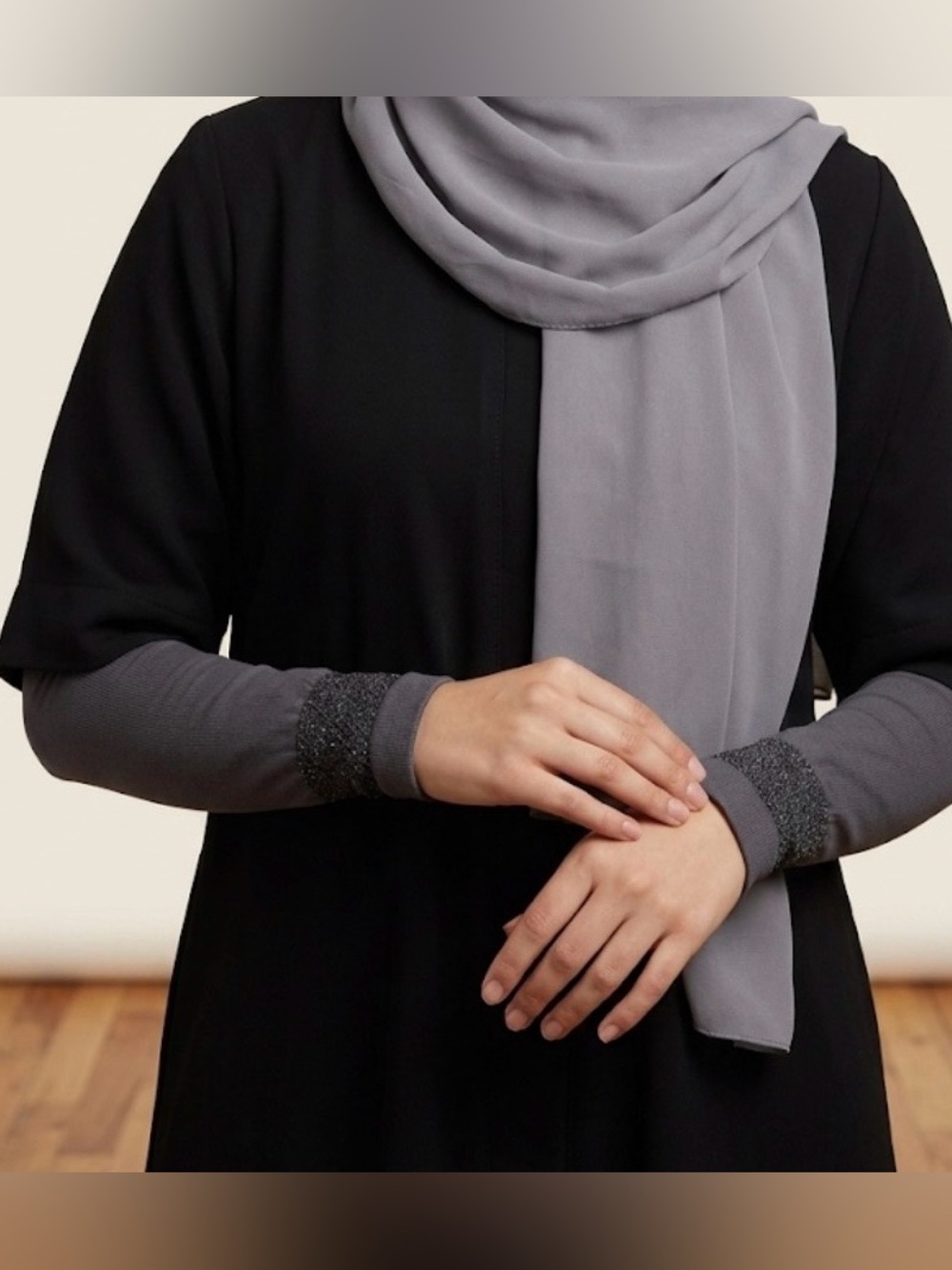 Lolita Modest Hijab Undersleeves Arm Extensions  White Cream Gray (3 Pack)